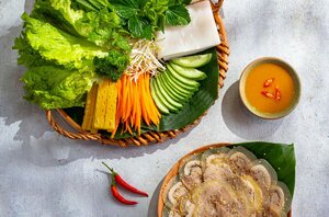 -50% BA CHỈ BÒ HẤP CUỐN RAU RỪNG QUYỆN MẮM NÊM ĂN SIÊU CUỐN, SIÊU NGON