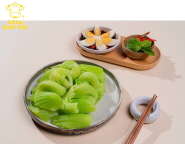 NGỒNG CẢI LUỘC CHẤM TRỨNG