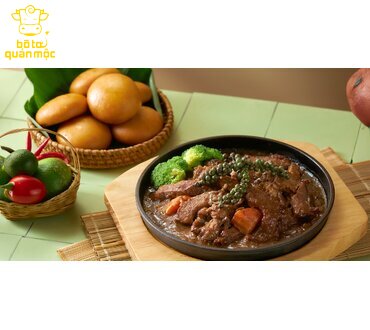 BÒ CHÁY TIÊU XANH + BÁNH BAO