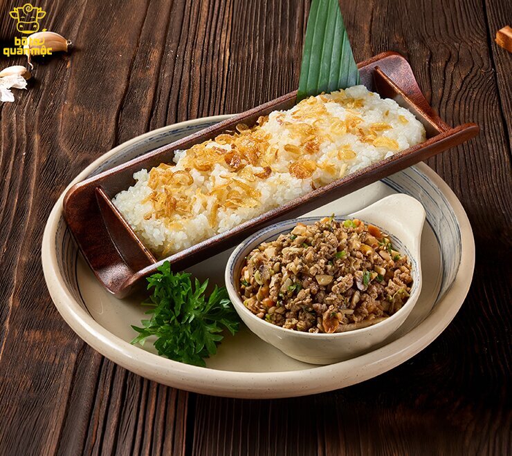 Xôi bò nấm tươi