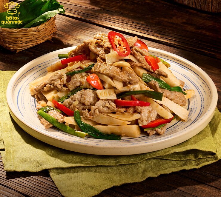 BÒ TƯƠI XÀO MĂNG TRÚC
