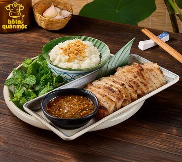 Má heo nướng mộc vị + Xôi nếp