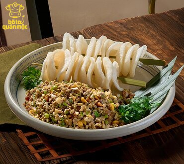 Bò tươi xúc bánh phồng