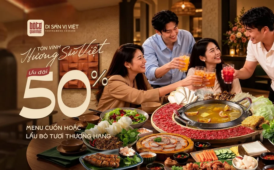 Ưu đãi 50% Menu Cuốn hoặc Lẩu Bò Tươi