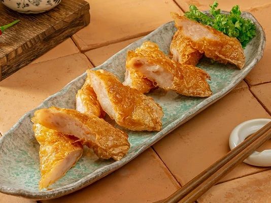 Tàu hũ tôm tươi cuộn nấm – Bò Tơ Quán Mộc