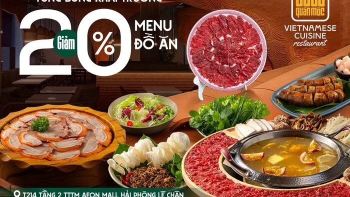 Bò Tơ Quán Mộc Premium đầu tiên mở cửa tại Aeon Mall Hải Phòng